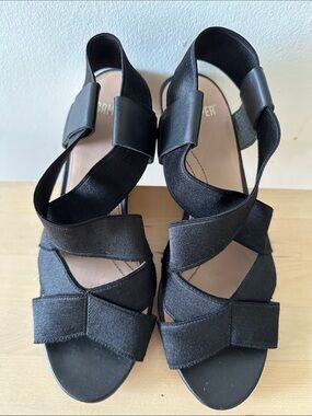 Camper Black Elastic Crossover Sandals